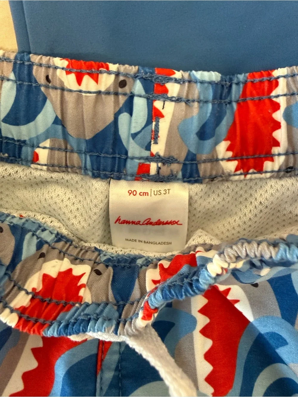 Hanna Andersson Blue Shark Rash Guard & Shark-Print Swim Trunks // 3T Boys